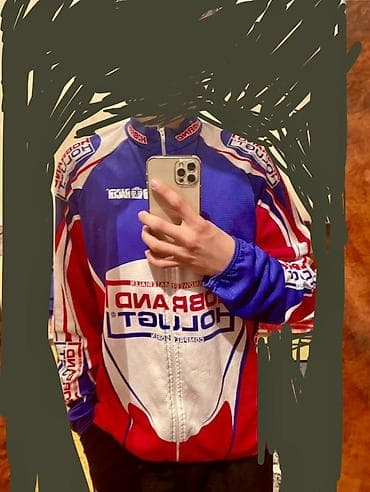 Hobrand Holugt uzunqol velosiped jaket - Rənglər: mavi/qırmızı/ağ – — 4