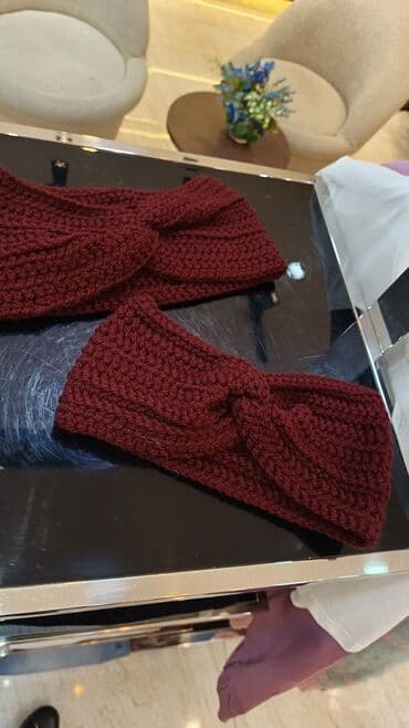 uşaqlar üçün yun papaqlar: Toxunma saçbağı/baş örtüyü dəsti - Model: burğulu düyün detallı — 4