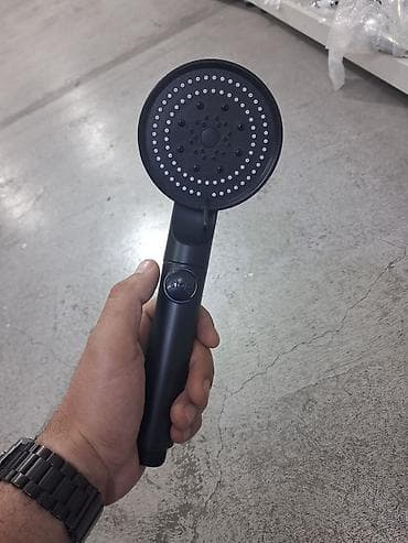 Qara rəngli əl duşu başlığı - Material: möhkəm ABS plastik, mat qara