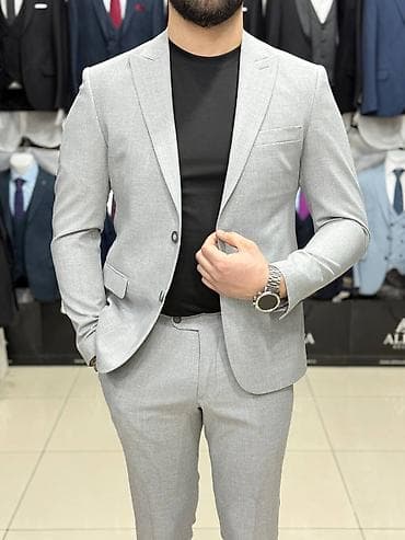 kisi kostyum modelleri: Kostyum, Demisezon, rəng - Boz — 1