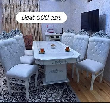 termo mebel: 1.Yemək otağı dəsti – 500 AZN - Klassik üslublu masa və 6 ədəd stul - — 1