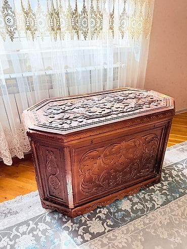 sandiq sekilleri: Əl oymalı taxta dəst – sandıq və kiçik rəf Əl işidir sifarislə — 1