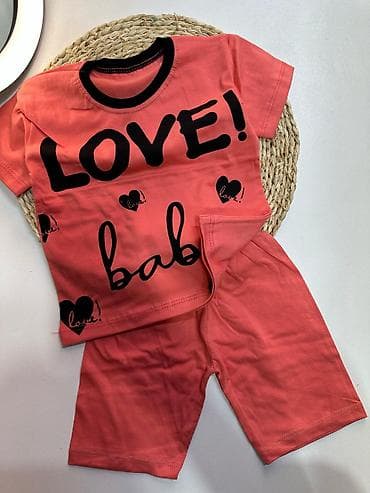 Dəstlər: Uşaq dəsti – köynək və şort - Modellər: ön hissədə “LOVE! baby” — 2