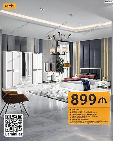 dekor ref: Yataq Dəsti – La Mini (Laconic & Minimalism) Tərkib: - Çarpayı: 1 — 9