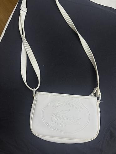 lacoste canta: Lacoste çiyin/çapraz çanta – ağ rəng - Brend: Lacoste (ön hissədə iri — 4