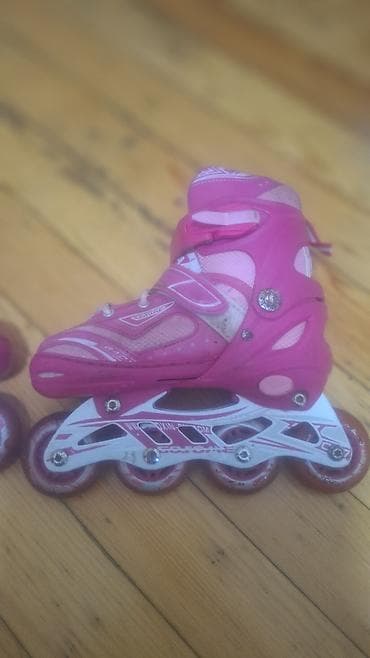 Roliklər: Uşaq üçün inline konkiseti – çəhrayı rəng - Təkər sayı: 4 (hər — 5