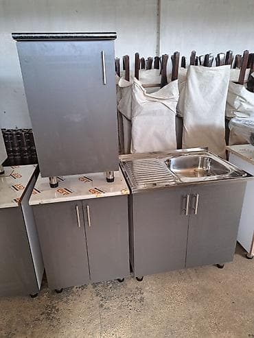 Mətbəx dolabı dəsti – boz rəng, müasir dizayn - Komplekt: aşağı modul