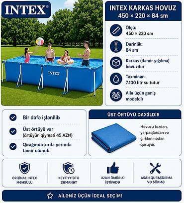 kohnə pul: İşlənmiş Karkas hovuzu Intex, 4.1 - 5 m, ≥ 5001 l — 1