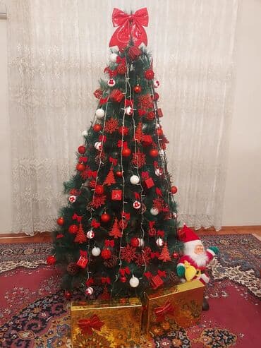 ikinci el qaz: Yolka oyuncaqlarla birlikde 120 ₼ oyuncaqsiz 100 ₼ ölçü 2.40 sm unvan — 2