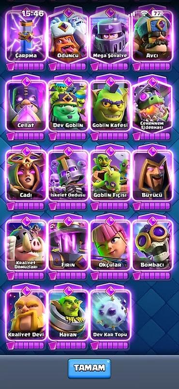 Потолок: Clash Royale hesabı – Carviz - Kral səviyyəsi: 80 - Kupa: 13 144 — 5