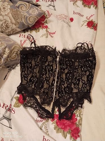 Личные вещи: Qara krujeva bustye/korset top - Rəng: klassik qara - Material — 2