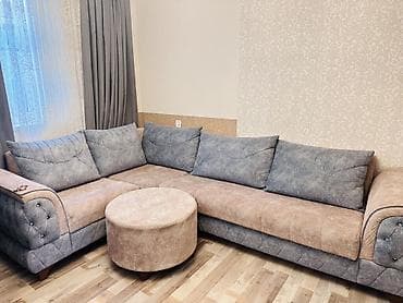Divan və kreslo dəstləri: Künc divan, Pufik — 1