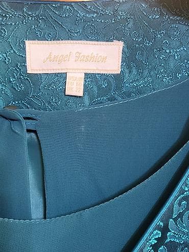 Angel Fashion qadın dəsti - Rəng: firuzə-mavi - 3 hissə: jaket, ətək — 3