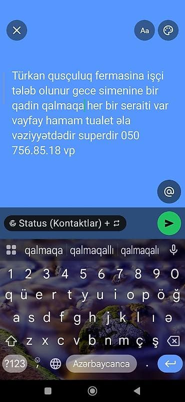 anbarda fəhlə: Türkan quşçılıq fermasında iş təklif olunur: gecə smenəsində işləmək — 1