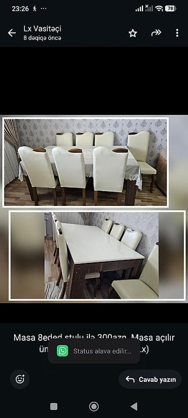 Qonaq otağı üçün, 8 stul — 1