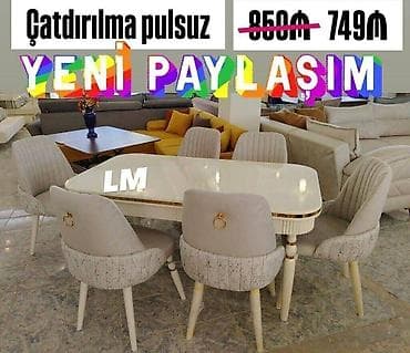 metbext stol stulu: Möhtəşəm masa dəsti👑 Yüksək keyfiyyətlə Qiymət : Masa — 1