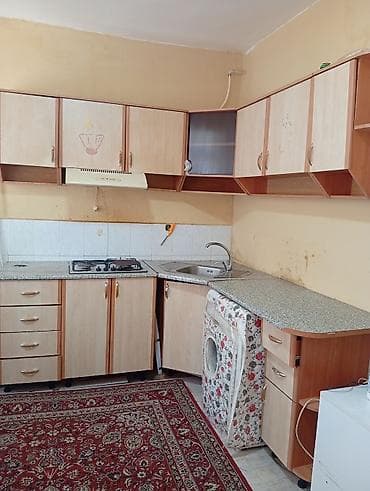 Mətbəx mebeli dəsti - Plan: L formalı, üst və alt dolablar komplekti