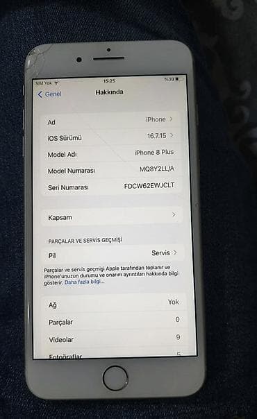 samsung tab s9: IPhone 8 Plus, 256 GB, Ağ, Qırıq — 3