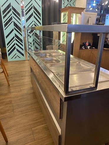 İsti yemək vitrin-bufeti (self-servis xətti) - Material: paslanmayan