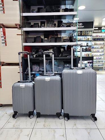 mini keys: Səyahət üçün 3-lü çamadan dəsti - Rəng: Boz (mat) - Korpus: yüngül və — 1