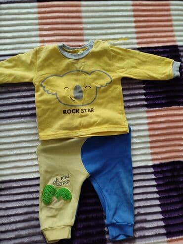 sevgililer ucun dest geyimler: Uşaq geyimləri dəsti - Krem rəngli uzunqol bodi: ön hissədə şirin — 11