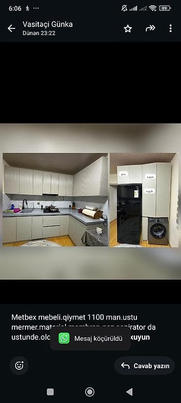 stenka mebel 2022: Metbex mebeli.qiymet 1100 man.ustu mermer.material membran.qaz — 1