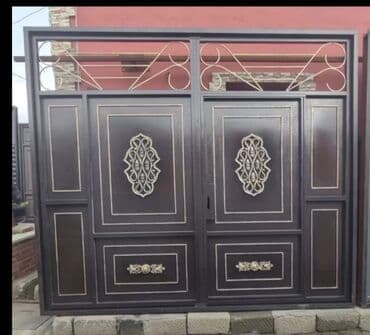 купить железные ворота: Железо Дворовые ворота, С дверью — 7