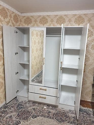eyvan dolabı: 3 qapılı, Ağ, Digər material, Açılan, Düz dolab — 1