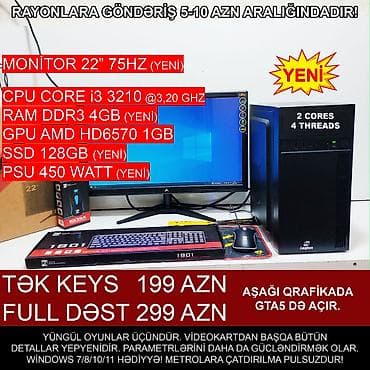 Oyun üçün Kompüter "Legion Core i3 3210 HD6570 1GB 128GB SSD” ⭐Tək lalafo.az -da Oyun üçün Kompüter "Legion Core i3 3210 HD6570 1GB 128GB SSD” ⭐Tək