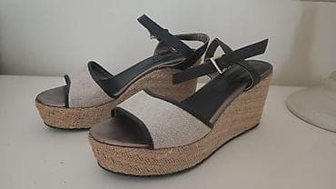 Basanoşka və səndəllər: Ölçü: 39.5, rəng - Bej, İşlənmiş — 2