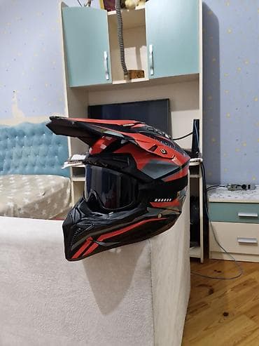 bmv moto: Motokros/enduro tipli tam üzlü dəbilqə + qoruyucu eynək dəsti - — 2