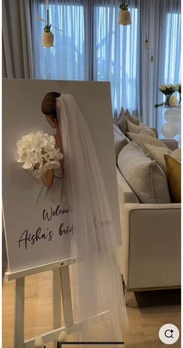 nisan ucun ev dekoru: Bridal shower üçün dekor Kirayesi - Giriş üçün “Welcome” lövhəsi — 1