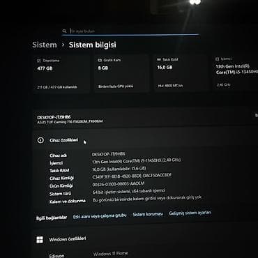 ps 3 cd: İşlənmiş ASUS TUF Gaming, 16 ", Intel Core i5, 512 GB, Rayonlara çatdırılma — 2
