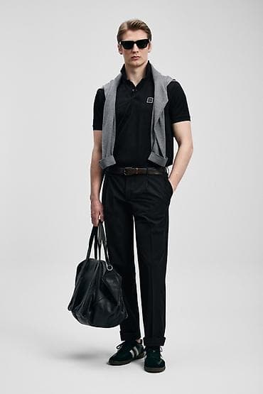 Lufian polo köynəyi – qara rəng - Minimalist dizayn, sinə hissəsində — 6