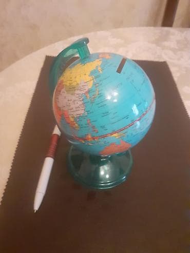 Qələmlər: Məhsul: Dünya xəritəli stolüstü qlobus–pul qutusu funksiyalı — 2