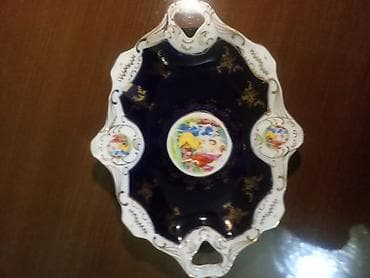 ag sekil: Tort və şiriniyyat qabı, rəng - Göy, Farfor — 1