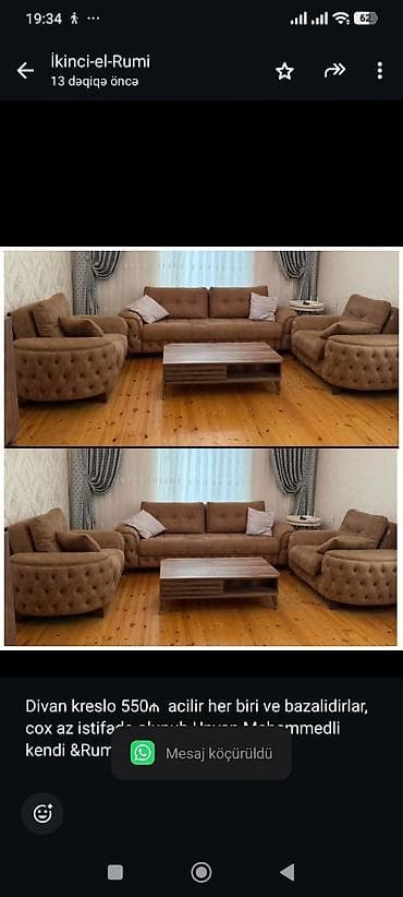 Divan kreslo 550₼ acilir her biri ve bazalidirlar, cox az istifade lalafo.az -da Divan kreslo 550₼ acilir her biri ve bazalidirlar, cox az istifade