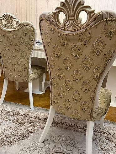 stol sutul: Qonaq otağı üçün, Qatlanmayan, rəng - Bej Stul — 1