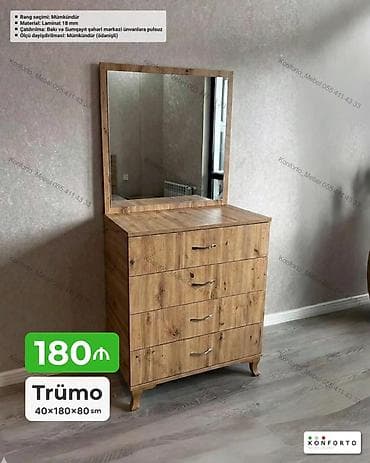 Komodlar: Trümo – 40×180×80 sm - Material: 18 mm laminat - Rəng seçimi — 1