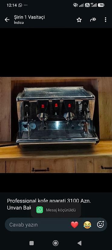 barista maaşı: Professional kofe aparati 3100 Azn. Unvan Baki. Shirin x. 8994 — 1