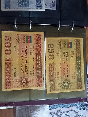 Kolleksiya üçün nadir dövlət daxili uduslu istiqraz vərəqələri, üçü