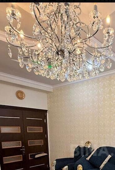 tavan ucun ventilyator: Çılçıraq, 10 və daha çox lampa, Xrustal — 2