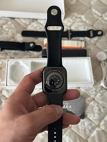 saat telefon: Ağıllı saat apple watch a class – kvadrat ekranlı, qara silikon — 3