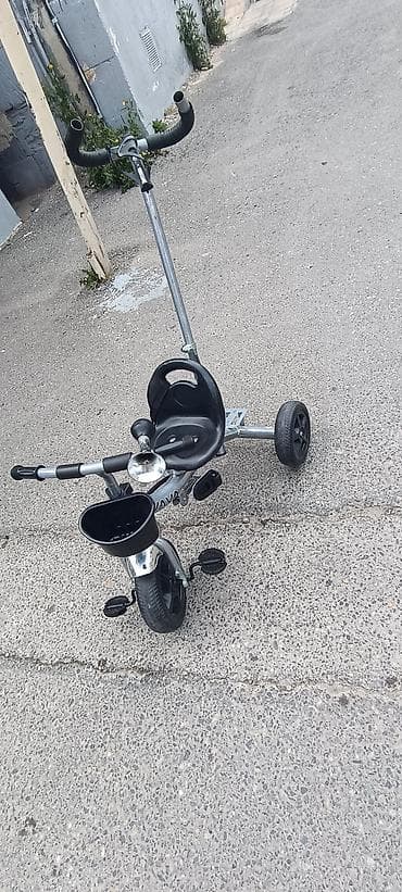 Велосипеды: Uşaqlar üçün üçtəkərli velosiped - Rəng: qara/gümüş - Metal — 2