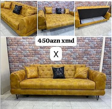 Sarı rəngli çevrilə bilən divan - Rəng: xardal-sarı - Material lalafo.az -da Sarı rəngli çevrilə bilən divan - Rəng: xardal-sarı - Material