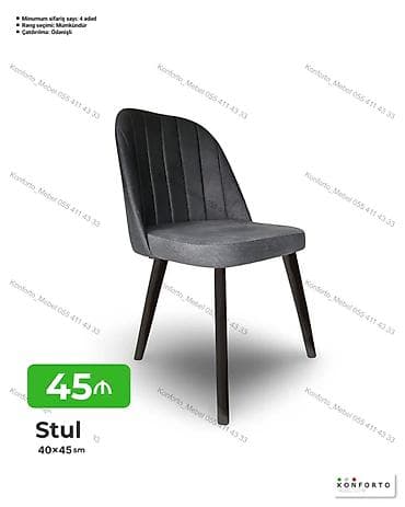 balkon stul: Stul – 40×45 sm - Yumşaq oturacaq və bel hissəsi: şaquli tikişli — 1