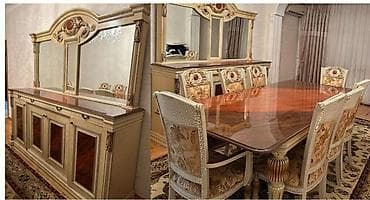 Masa və 8 oturacaq, kamod ilə birlikdə 700 Azn.Qırıq söküyü yoxdur