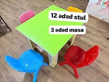 islenmis kravat: *masa və stul satilir* *qiyməti 12 eded stul biri 12 manat* *3 ədəd — 1