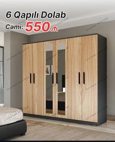 угловой шифоньер в спальню: Новый, Распашной, 2 двери Прямой шкаф, Гардеробный шкаф, Азербайджан — 11