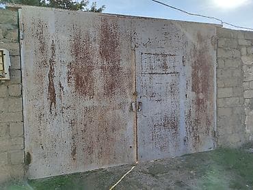 Dəmir Həyət darvazası, Yana açılan, Mexaniki, Qapı ilə, rəng - Boz lalafo.az -da Dəmir Həyət darvazası, Yana açılan, Mexaniki, Qapı ilə, rəng - Boz